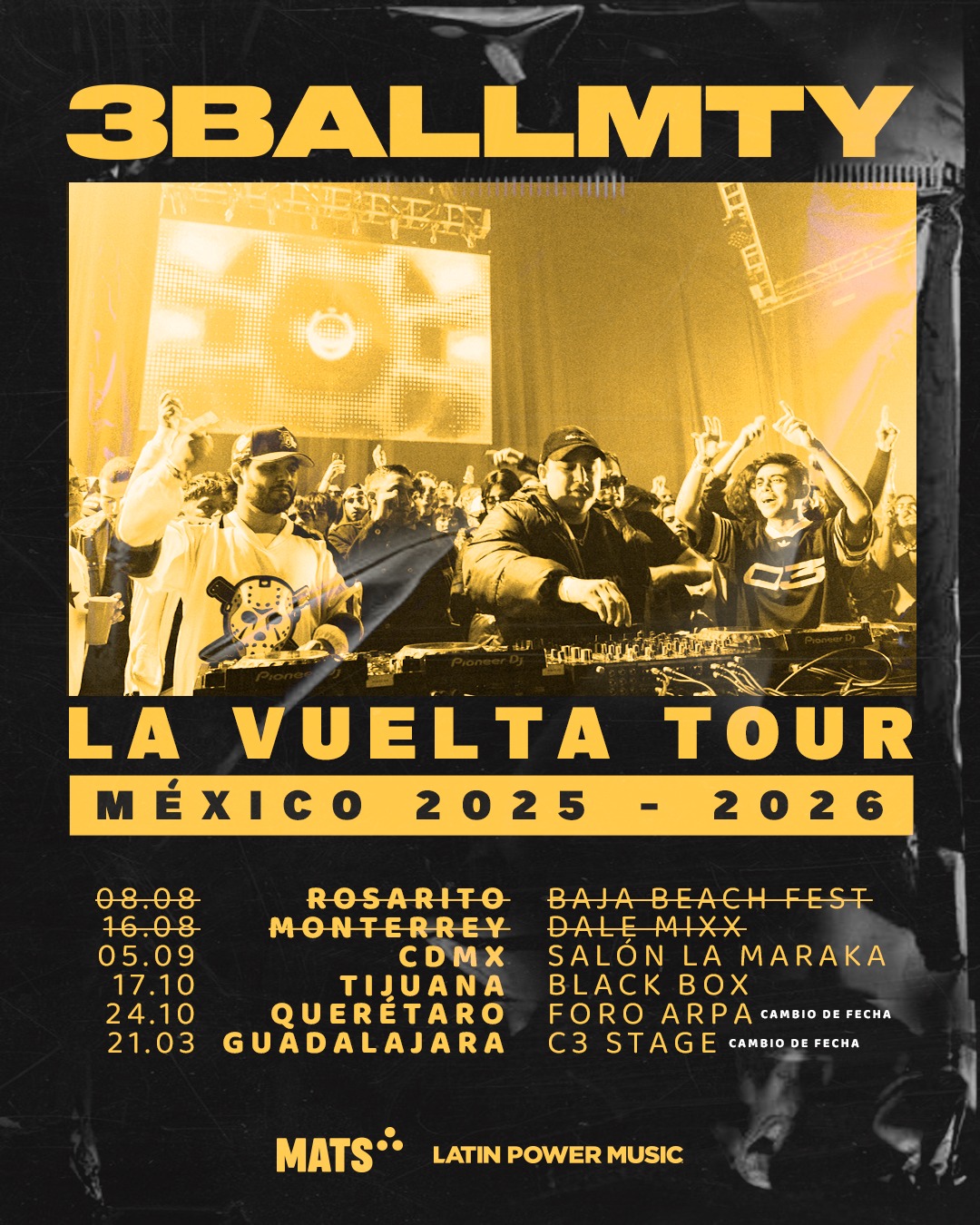 3BallMTY La Vuelta Tour Poster 2026